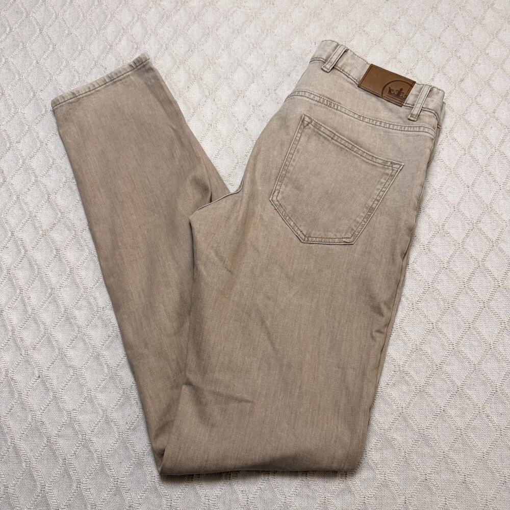 Peter Millar Collection Men's Khaki Brown Denim Straight Leg Jeans Size 33